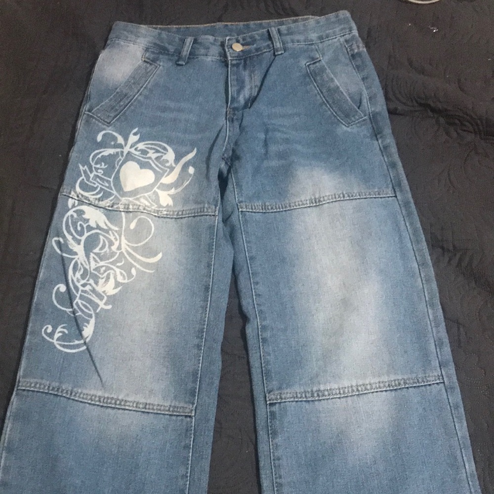 Light washed blue jeans